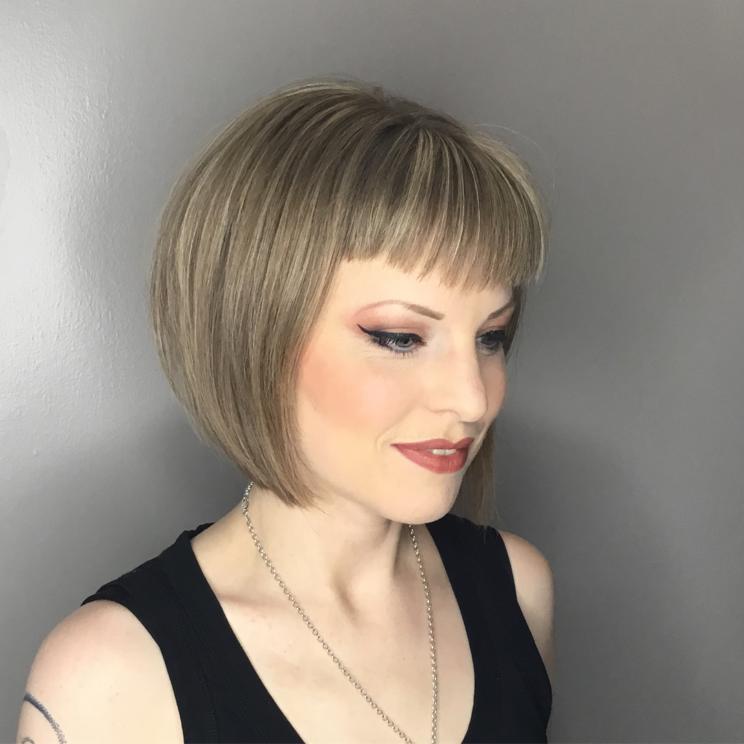 Textured Blunt Bob with Feathered Bangs