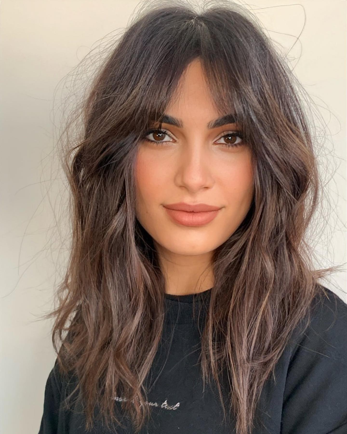Textured Long Bangs with Lively Layers