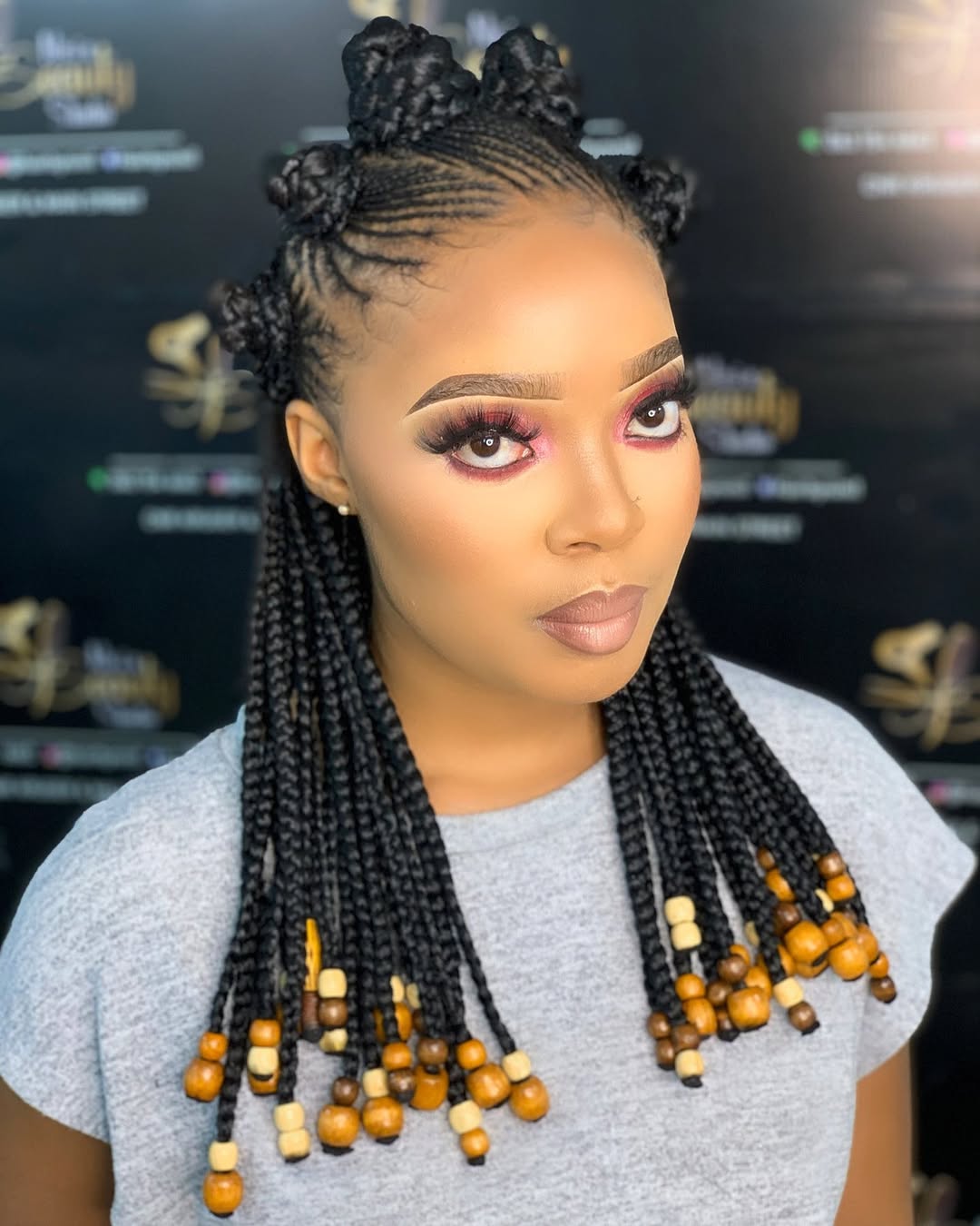 Trendy Long Bantu Knots with Decorative Beads