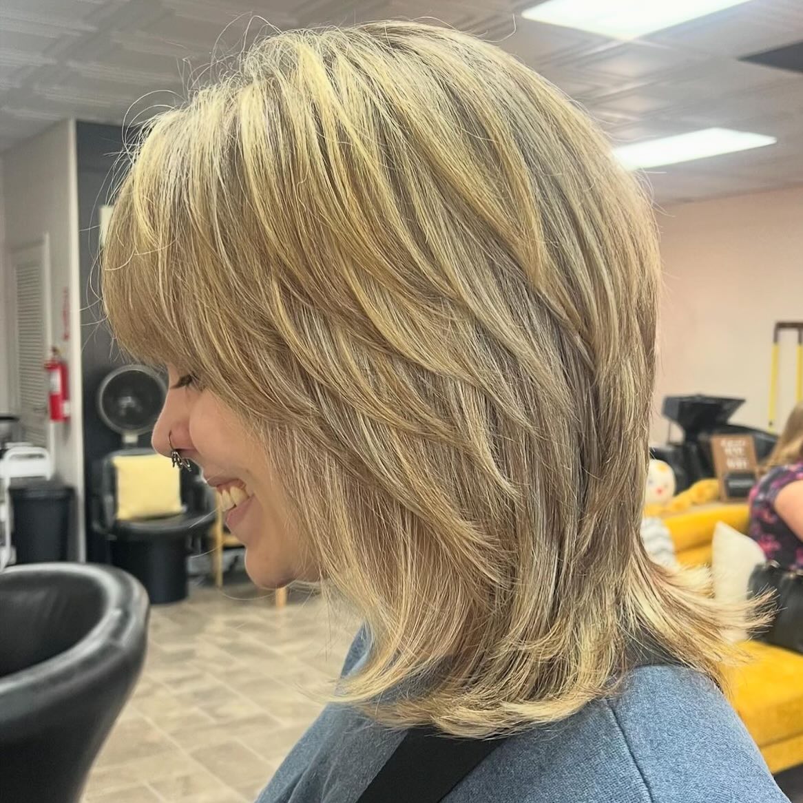 Trendy Textured Layered Cut with Soft Bangs