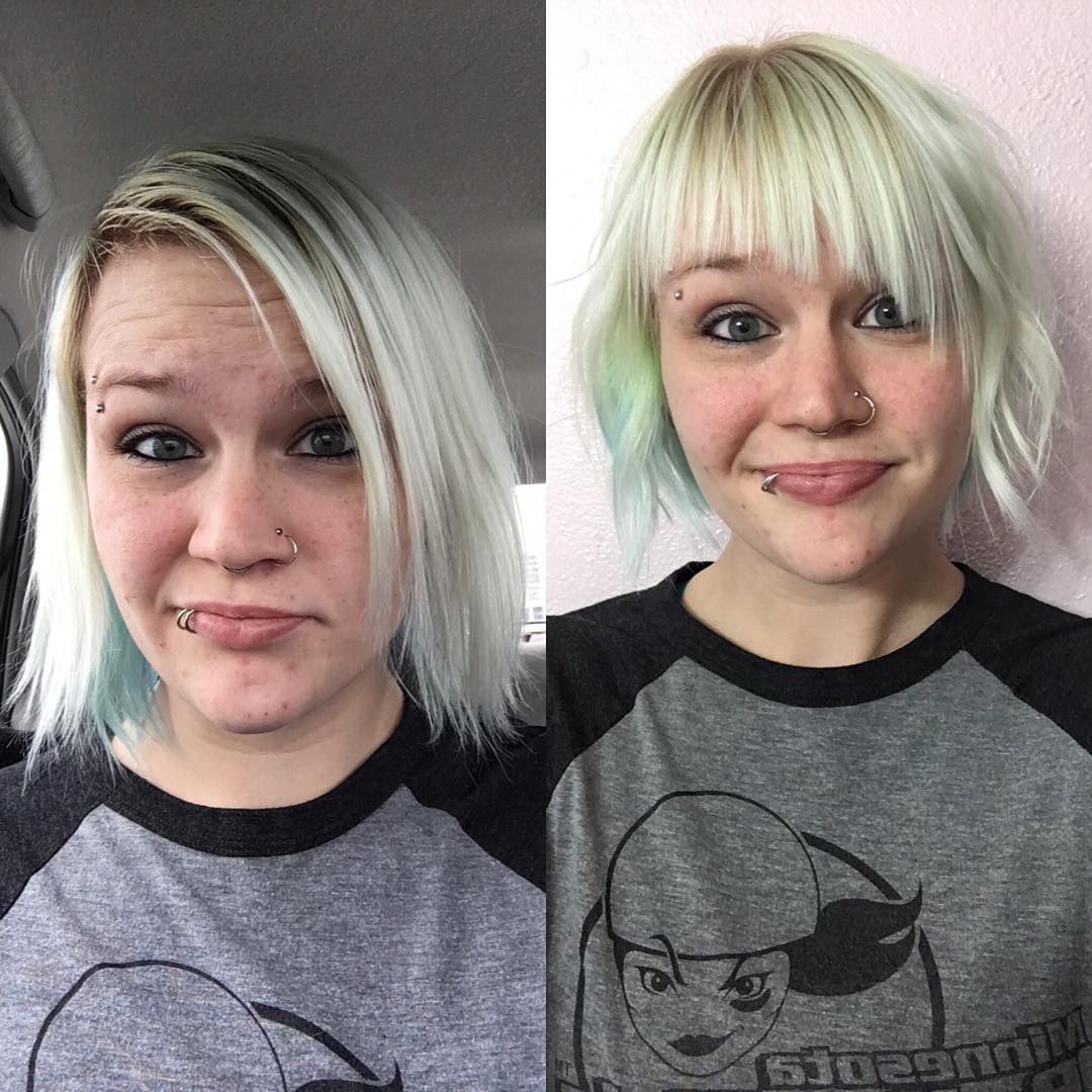 Whimsical Layered Bob with Frosted Bangs
