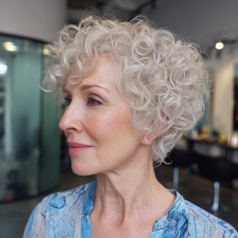 Charming Curly Pixie Cut with Defined Curls