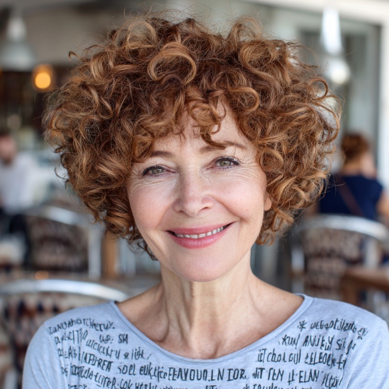 Charming Curly Pixie with Bouncy Volume