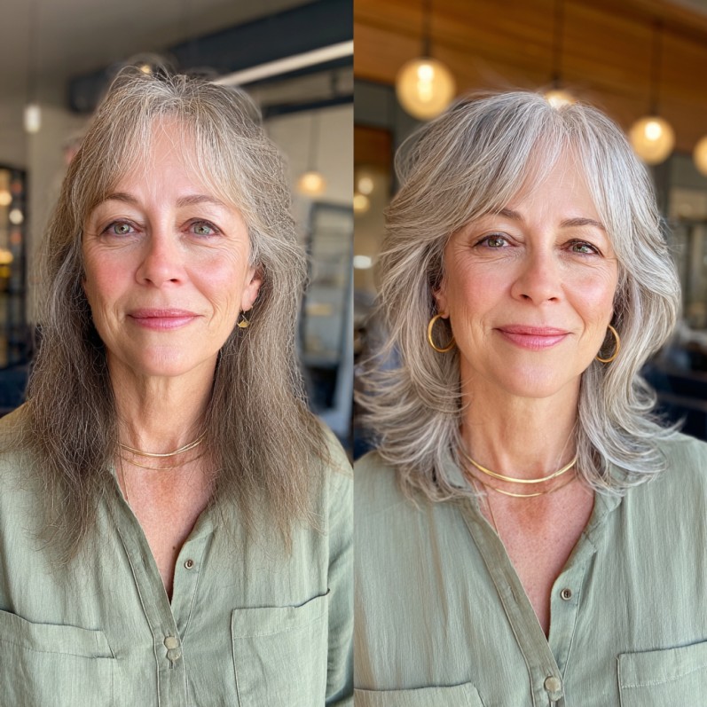 Chic Shaggy Long Bob with Soft Waves