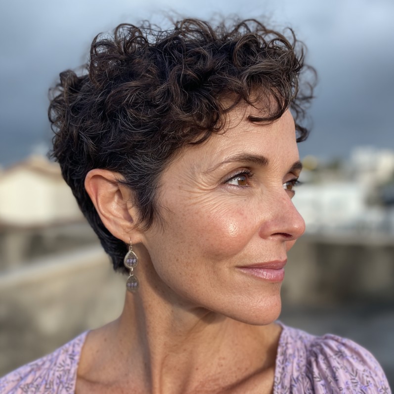 Effortless Curly Pixie with Defined Texture