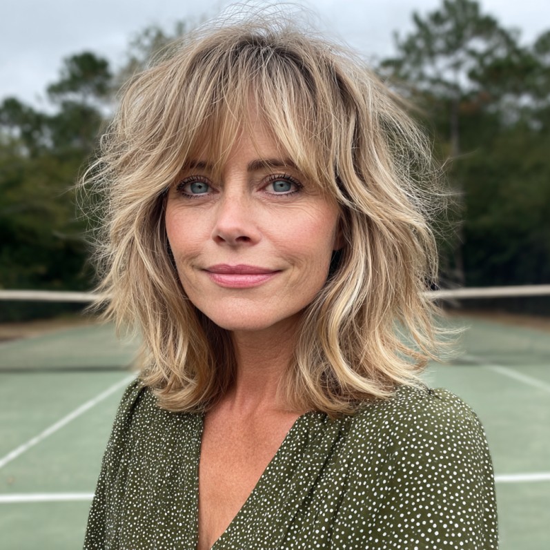 Softly Textured Shaggy Long Bob with Face-Framing Layers