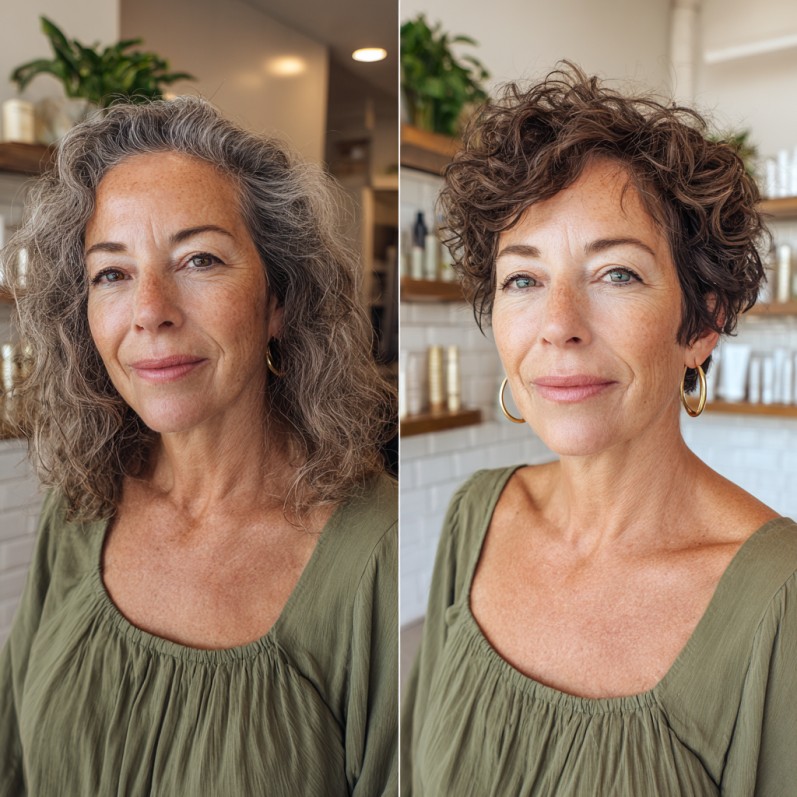 Textured Curly Pixie with Soft Volume