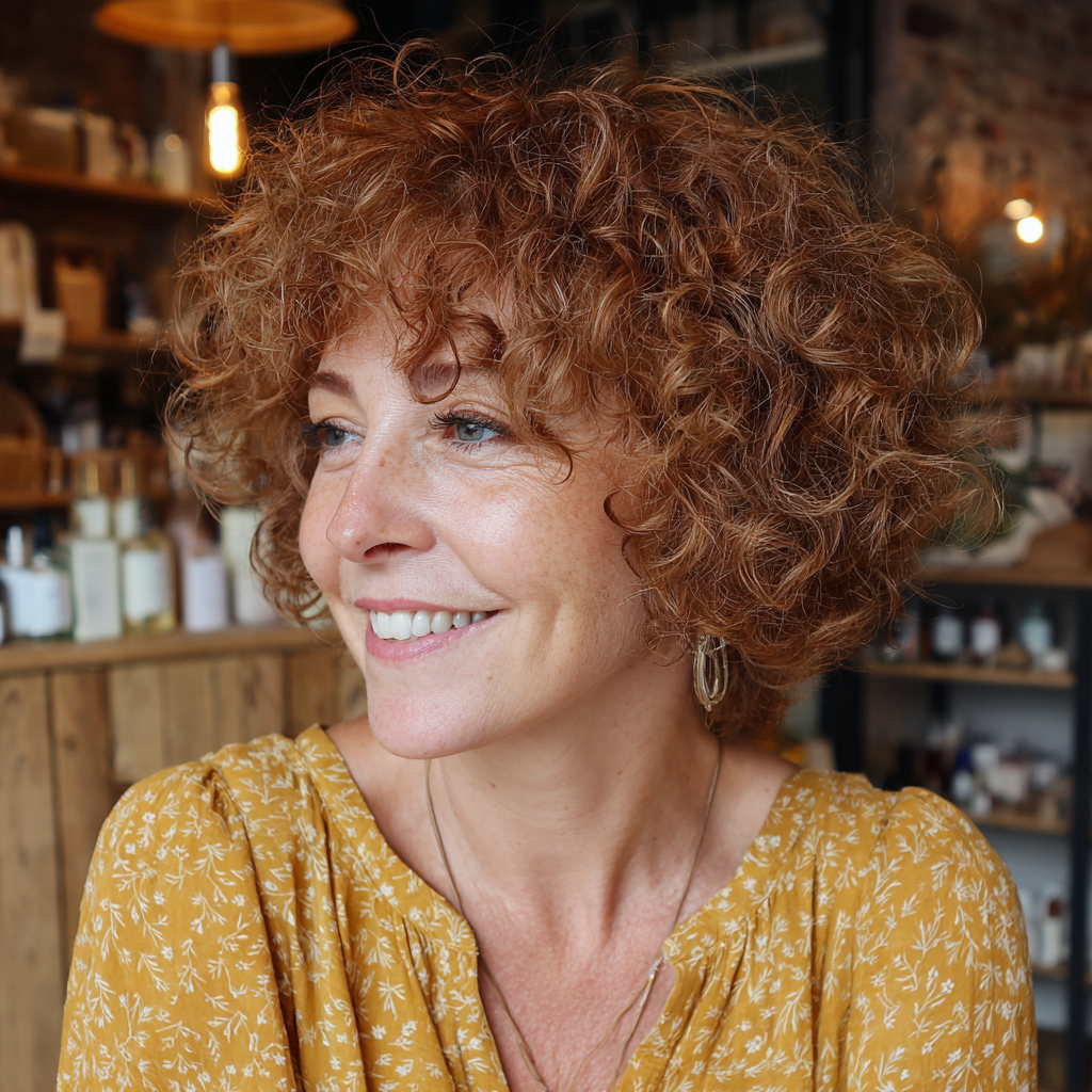 Charming Curly Lob with Soft Volume