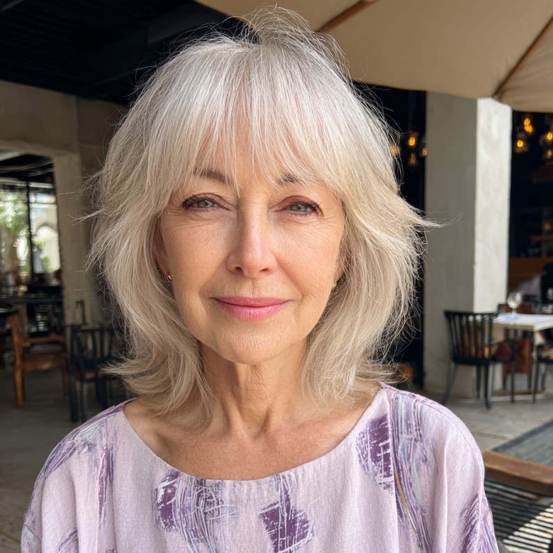 Chic Feathered Layers with Soft Bangs