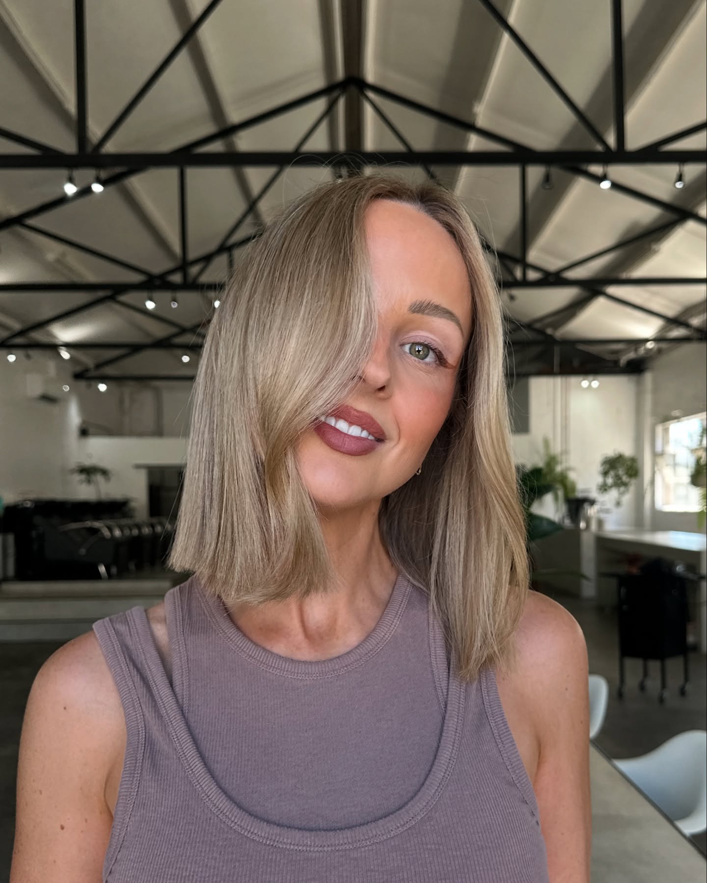 Chic Long Bob with Soft Face-Framing Layers