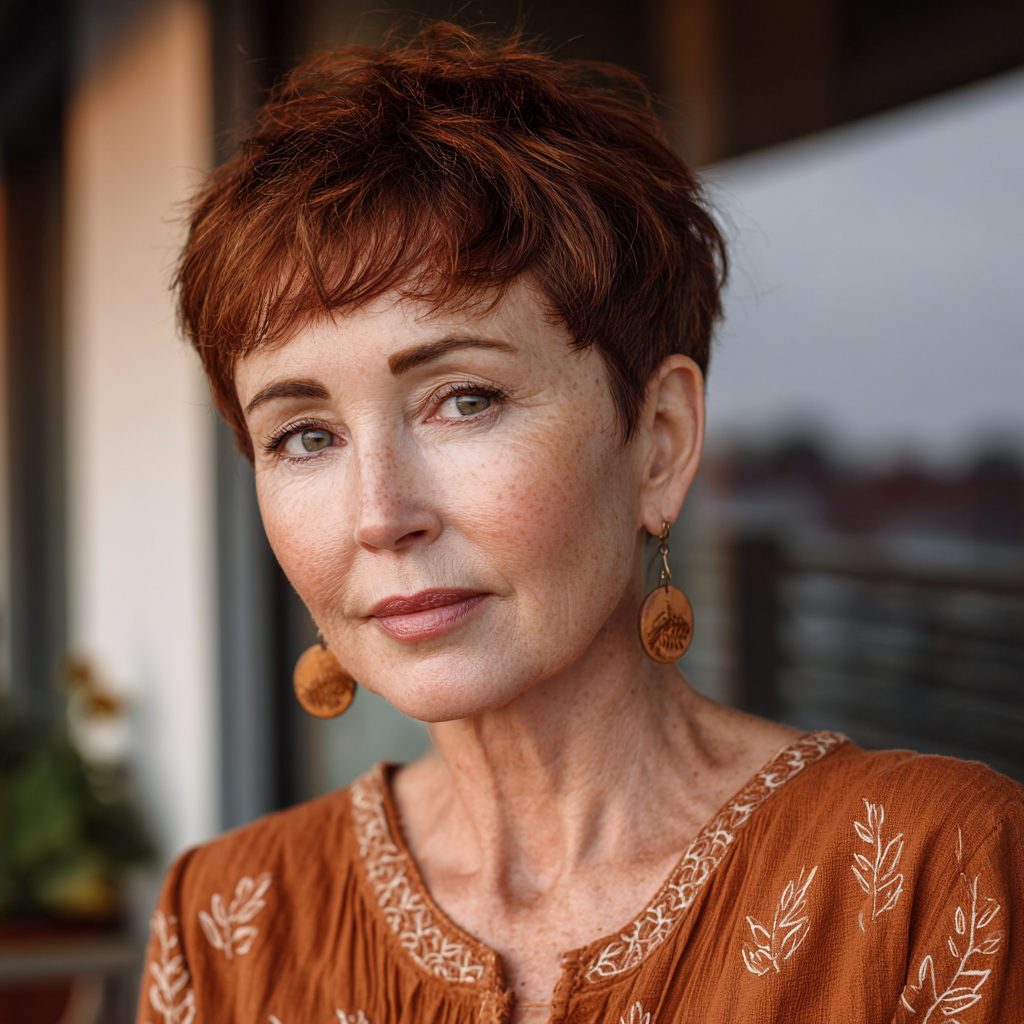 Chic Short Mahogany Brown Pixie Cut