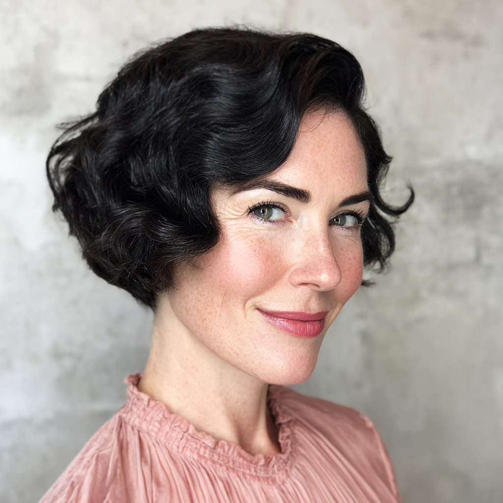 Chic Textured Bob with Defined Curls