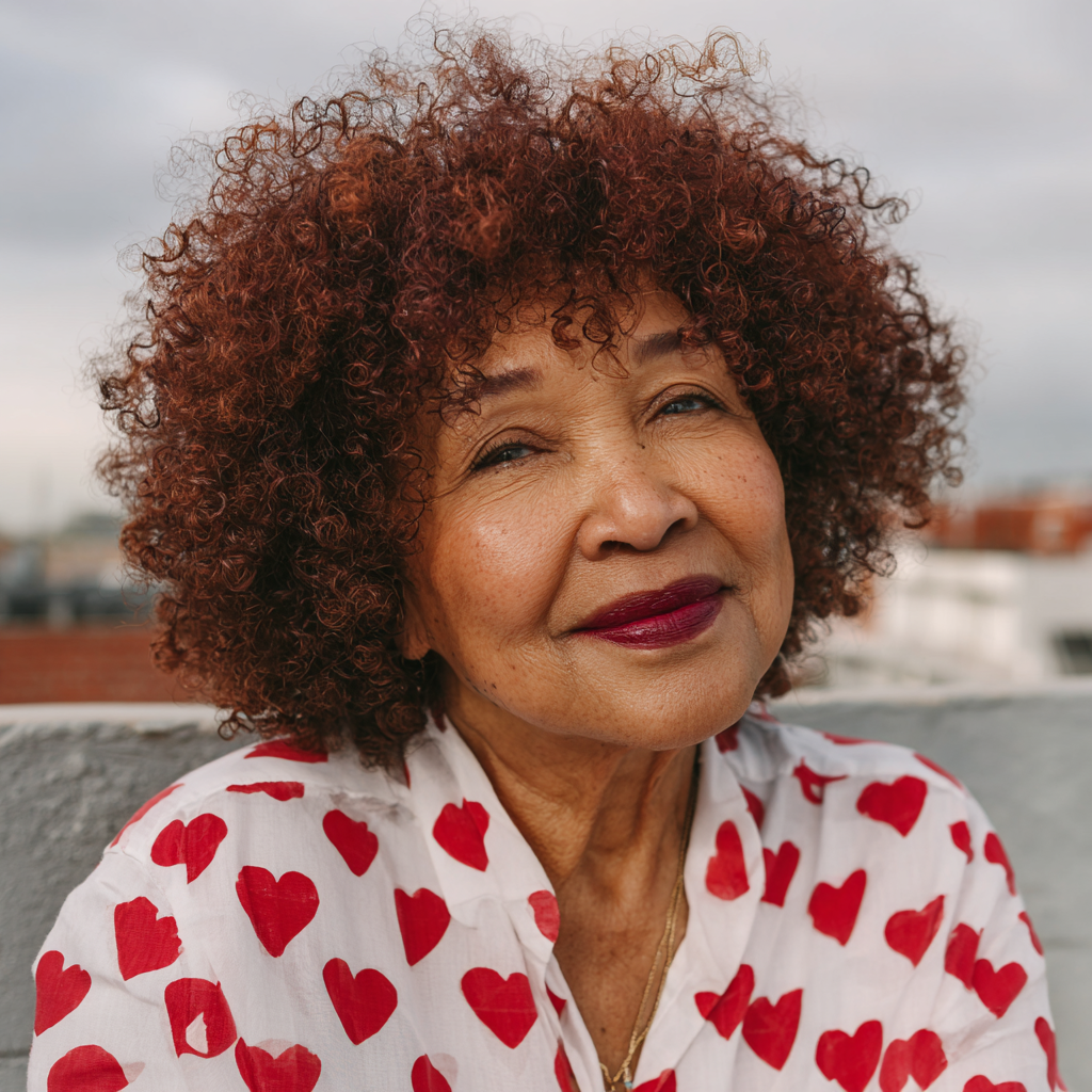 Curly Mahogany Brown Hair with Volume