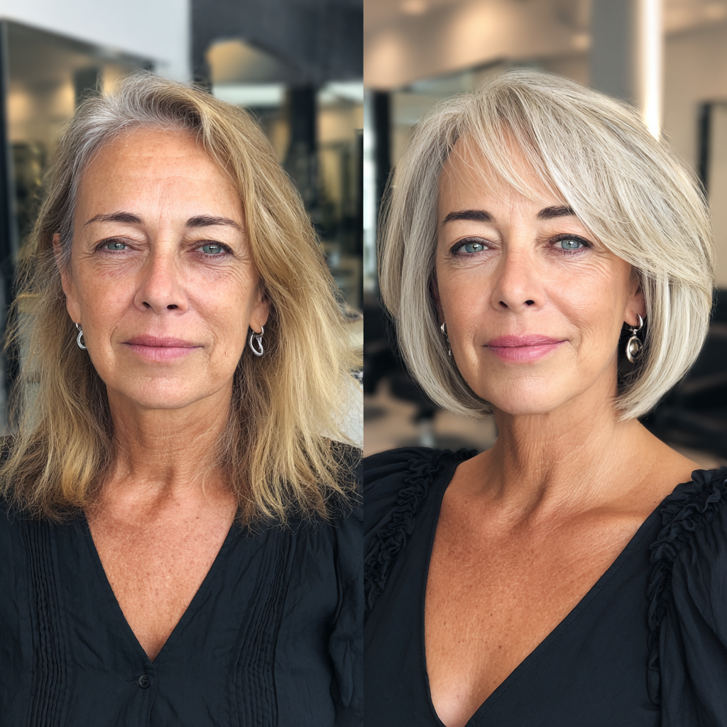 Modern Ash Blonde Blunt Bob with Subtle Layers