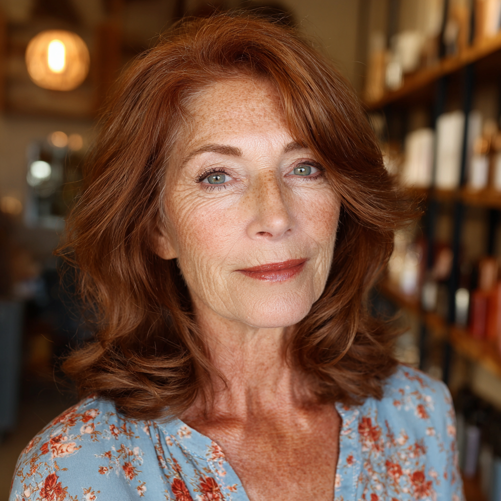Rich Mahogany Brown Hair with Soft Layered Movement