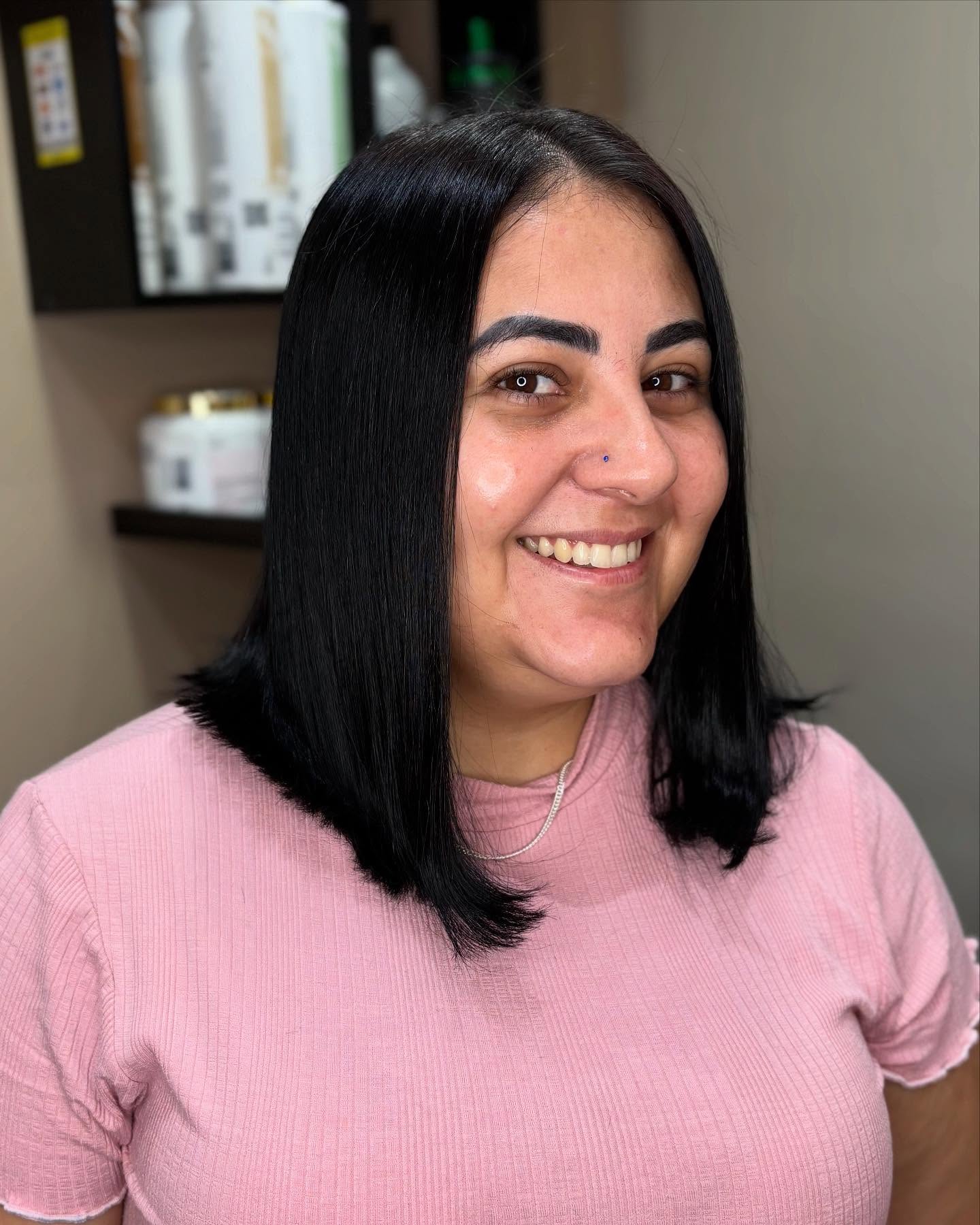 Sleek Long Bob with Subtle Layered Ends