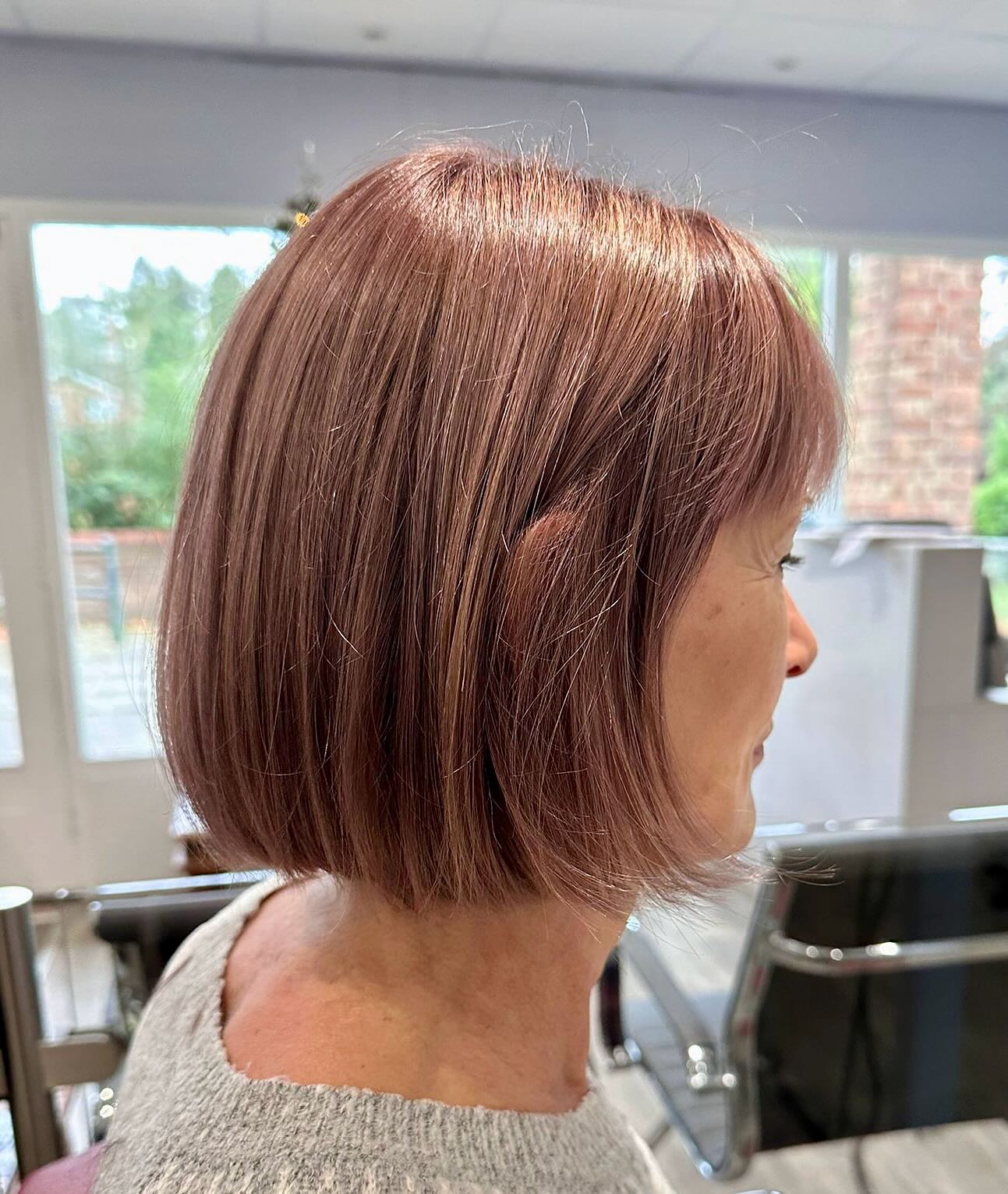 Soft Blush Bob with Subtle Texture