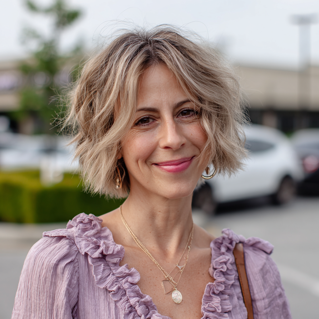 Soft Textured Beachy Bob with Subtle Waves