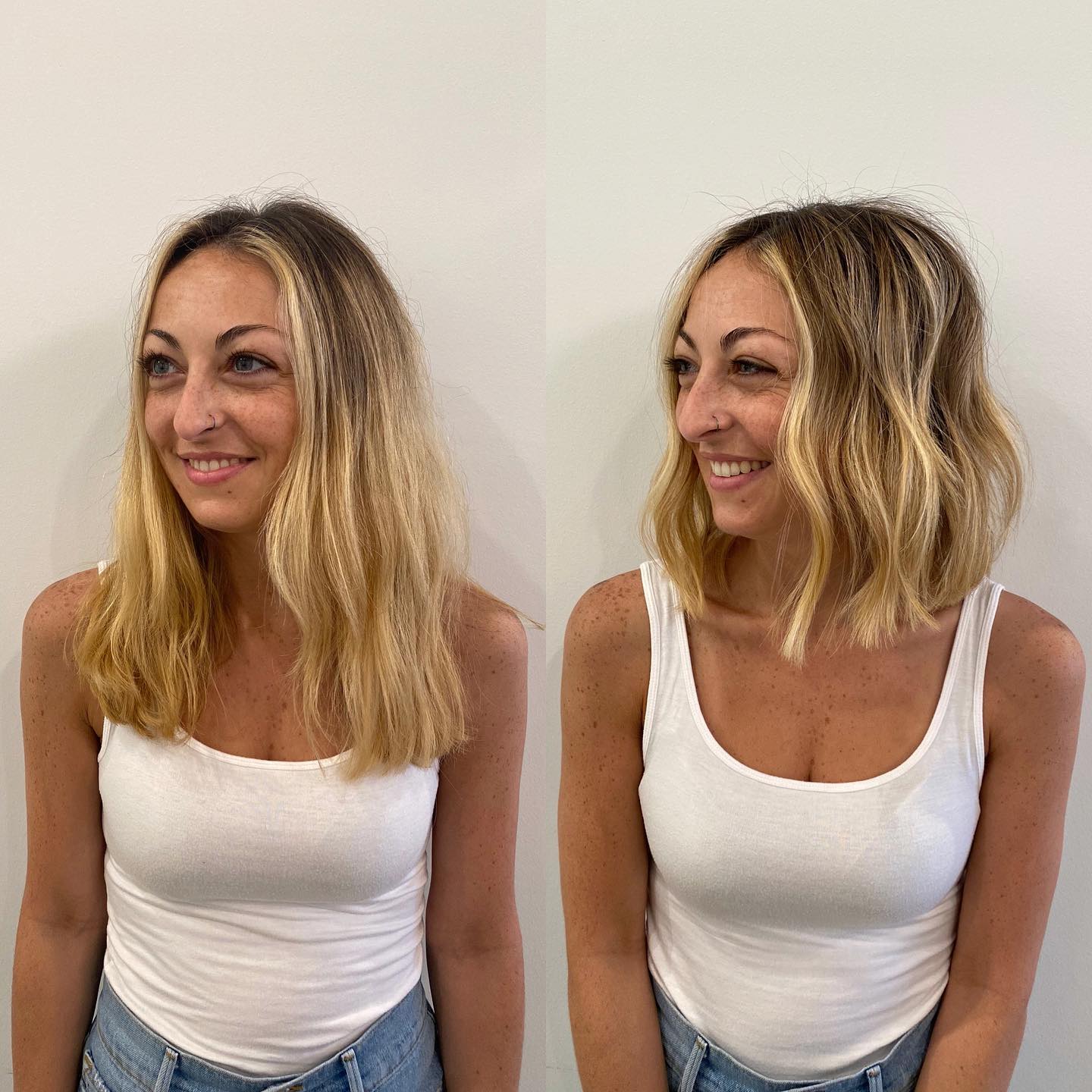 Soft Textured Long Bob with Natural Waves