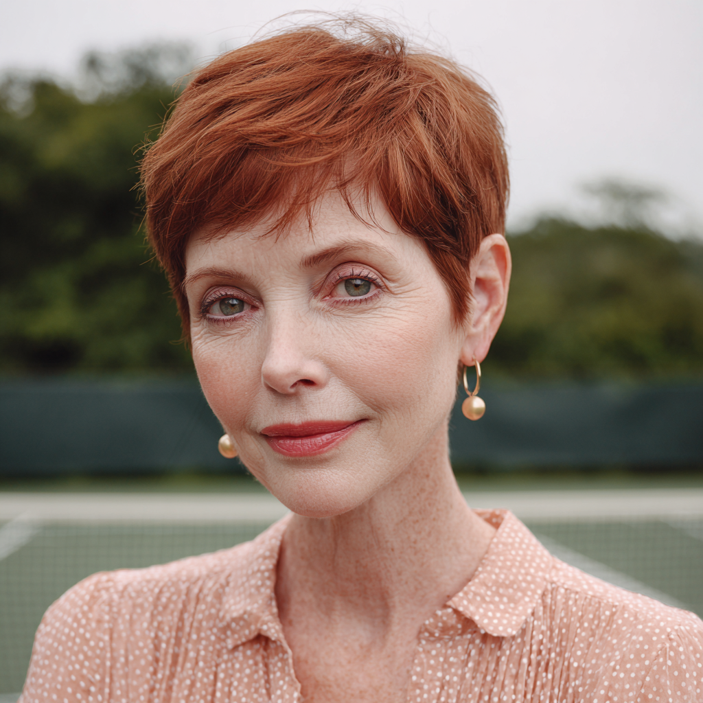 Stylish Mahogany Brown Textured Pixie Cut
