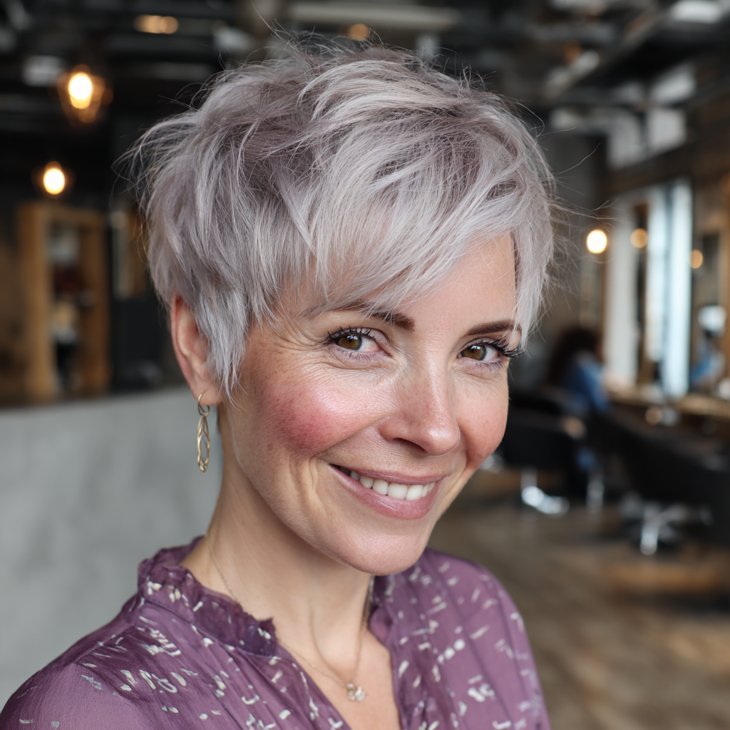 Stylish Textured Pixie Cut with Subtle Highlights