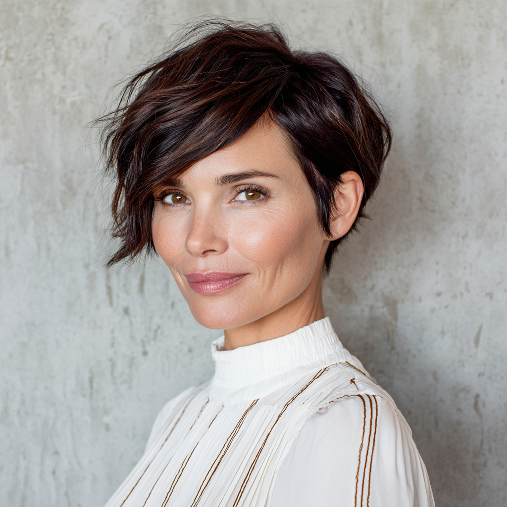 Textured Asymmetrical Pixie Cut with Soft Volume