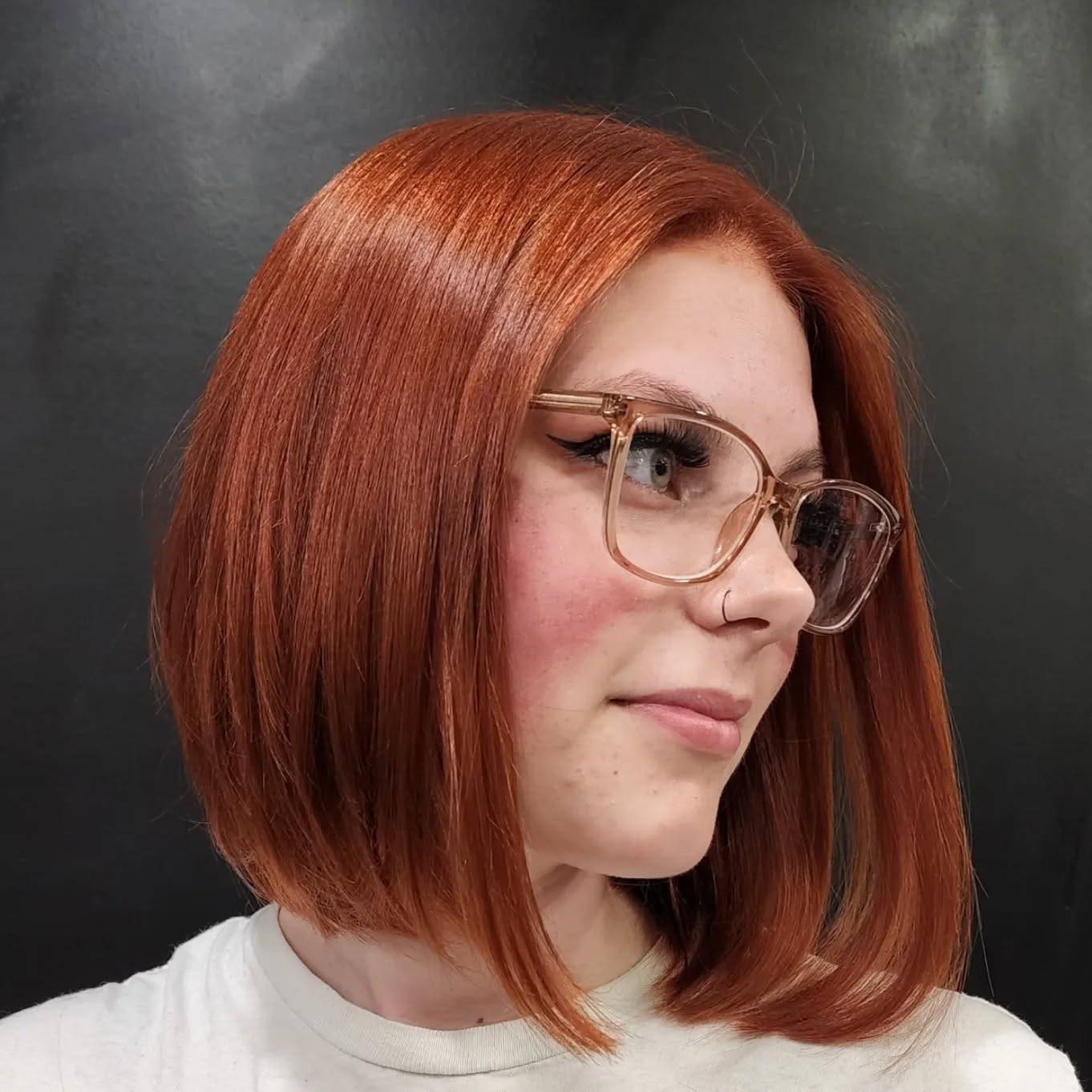 Vibrant Copper Straight Bob with Soft Edges
