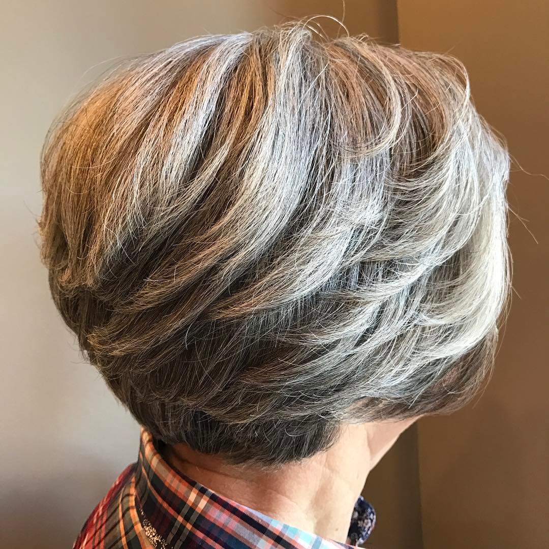 Elegant Textured Gray Bob with Soft Volume