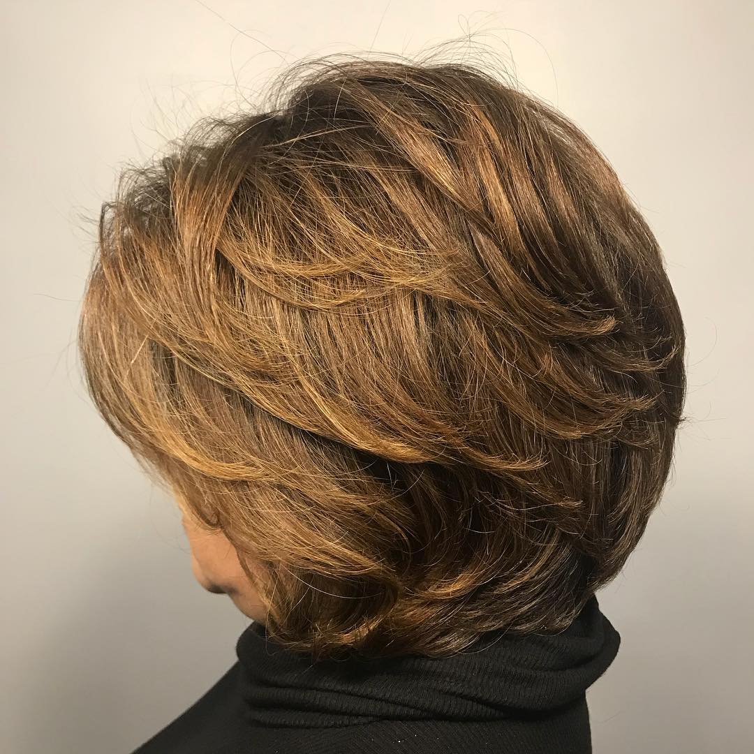 Textured Caramel Bob with Soft Layers