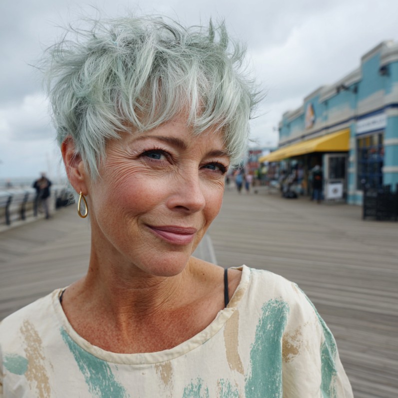 Textured Frosted Pixie Cut with Effortless Layers