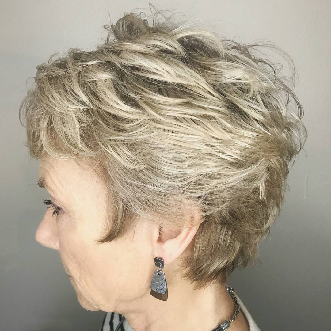Textured Short Ash Blonde Pixie with Soft Waves