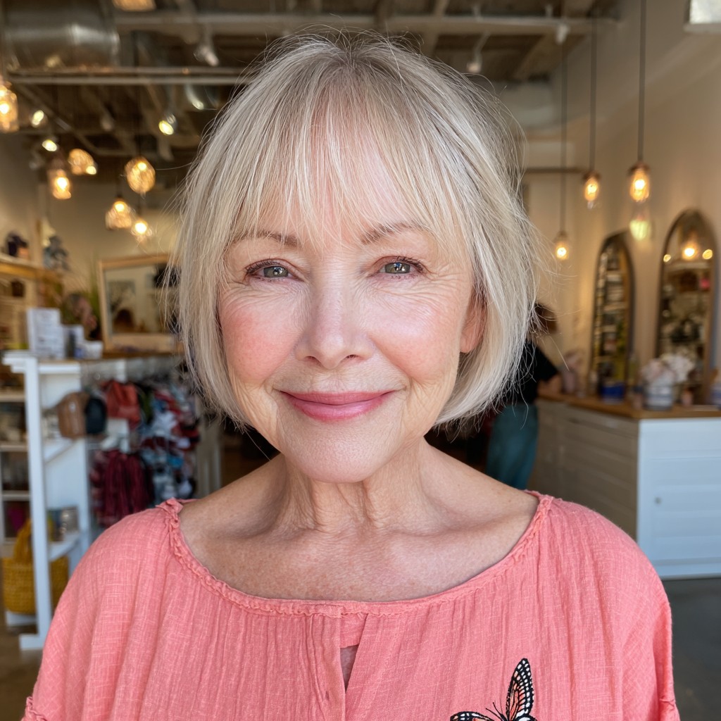 Chic Wispy Bangs with Textured Bob