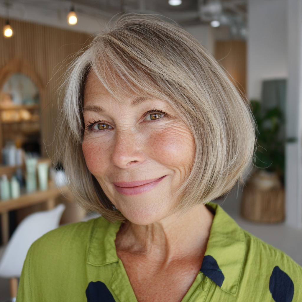 Chic Blunt Bob with Soft Bangs
