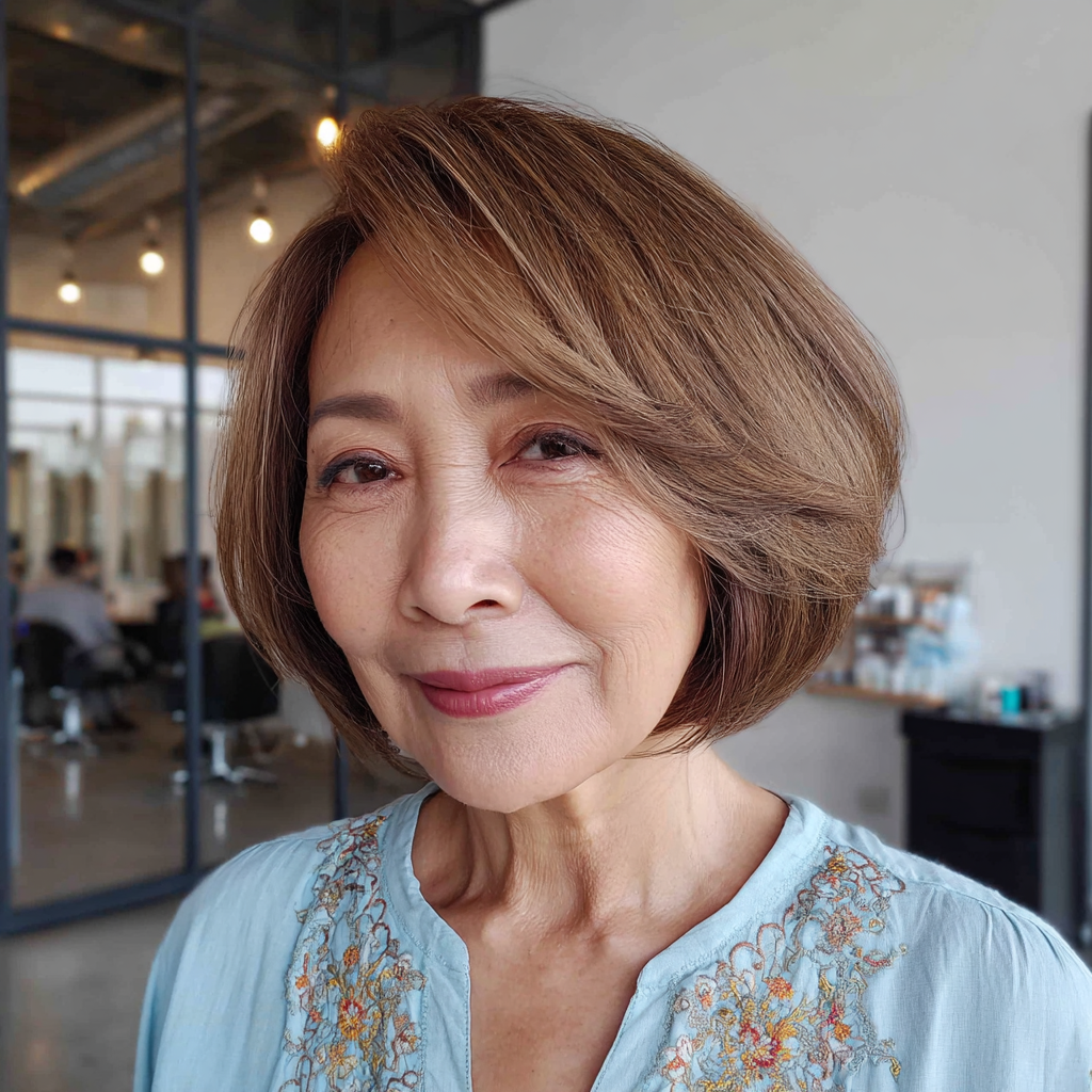 Chic Asymmetrical Bob with Gentle Layers