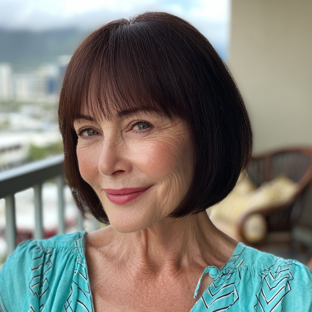 Chic Smooth Bob with Wispy Bangs