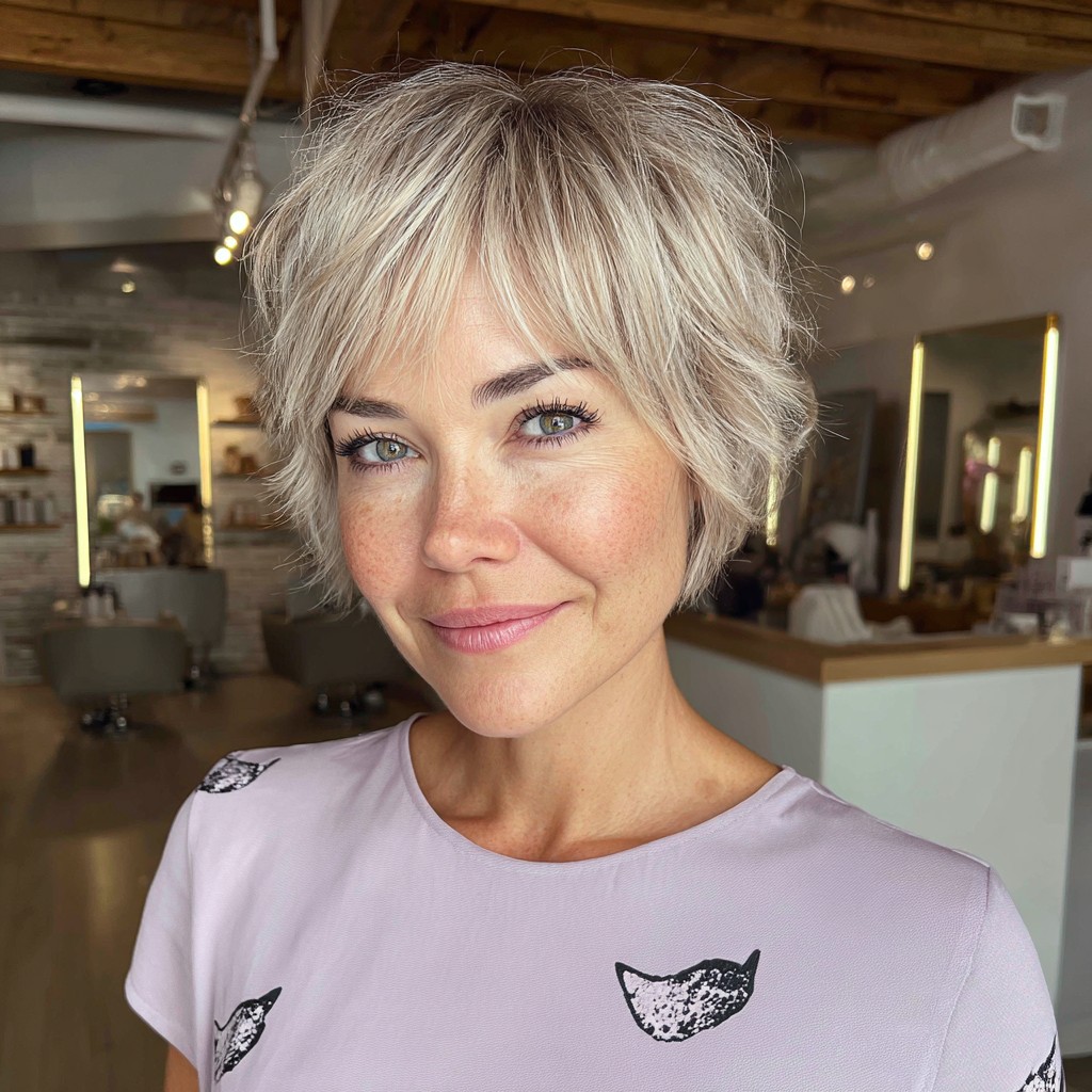 Choppy Pixie Cut with Wispy Bangs