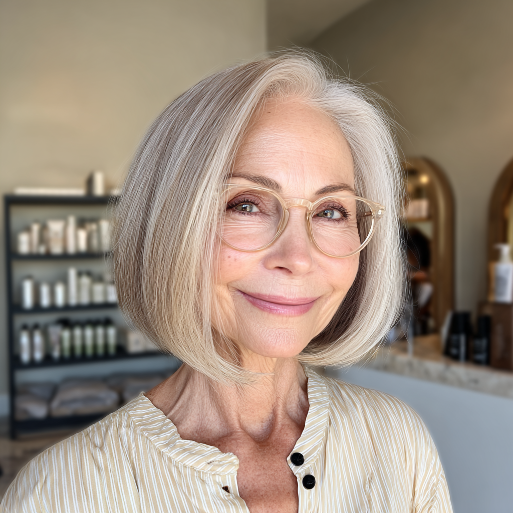 Classic Silvery Bob with Soft Movement