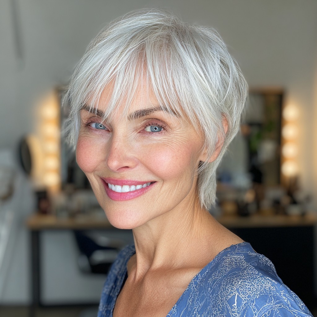 Fresh Textured Pixie Cut with Wispy Bangs