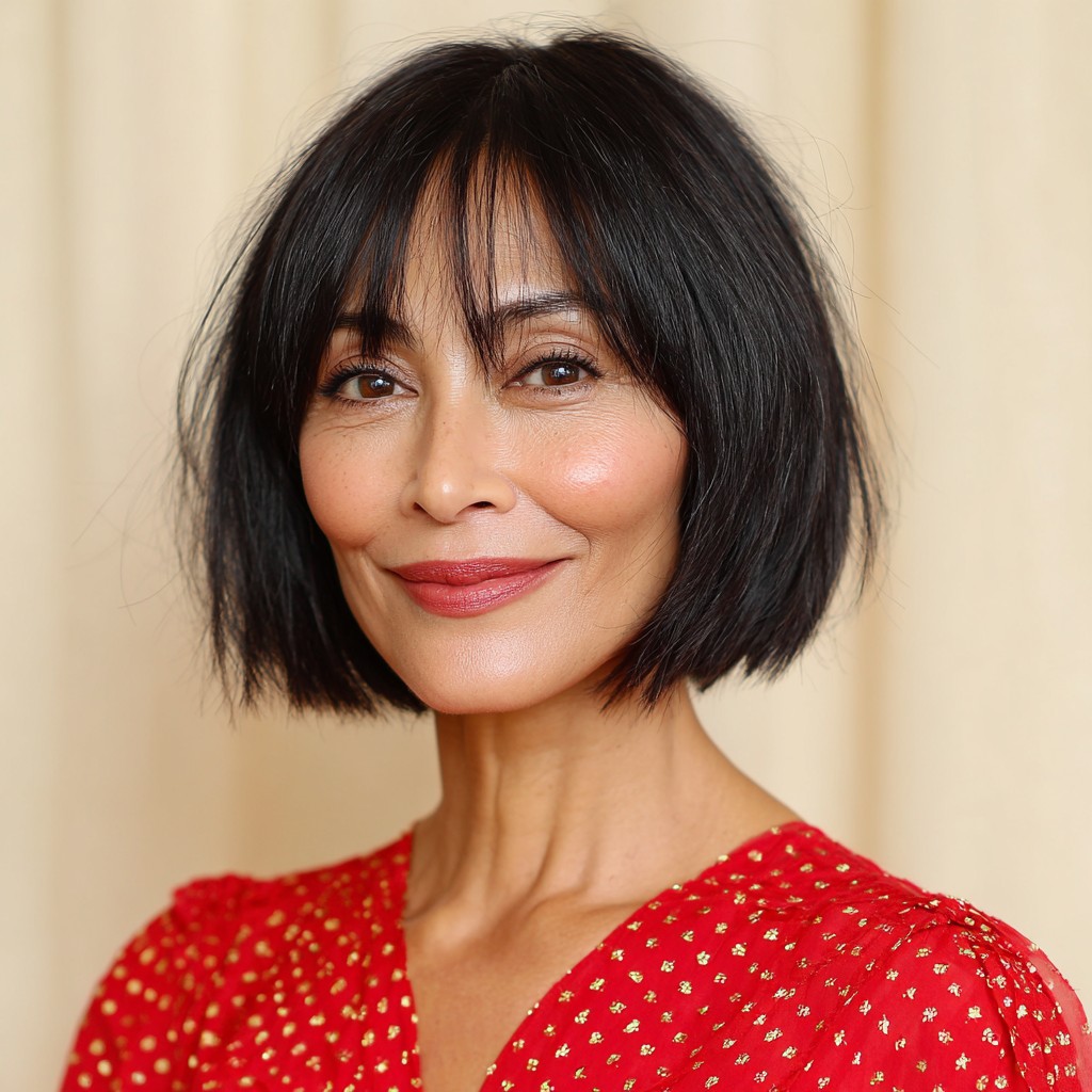 Modern Textured Bob with Wispy Bangs