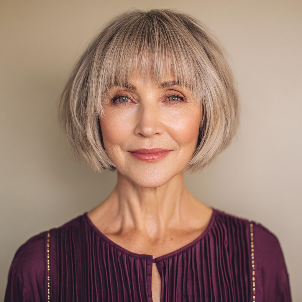 Soft Layered Bob with Wispy Bangs