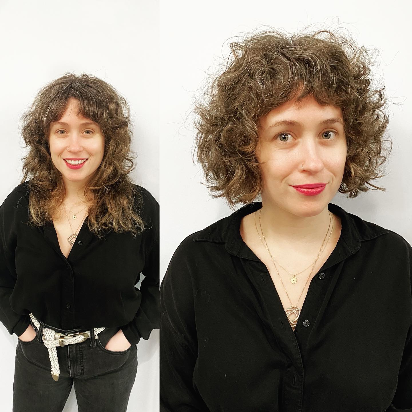 Softly Curled Bob with Wispy Bangs
