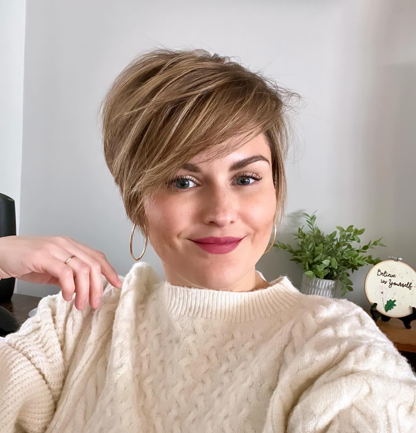 Textured Short Cut with Playful Side Bangs