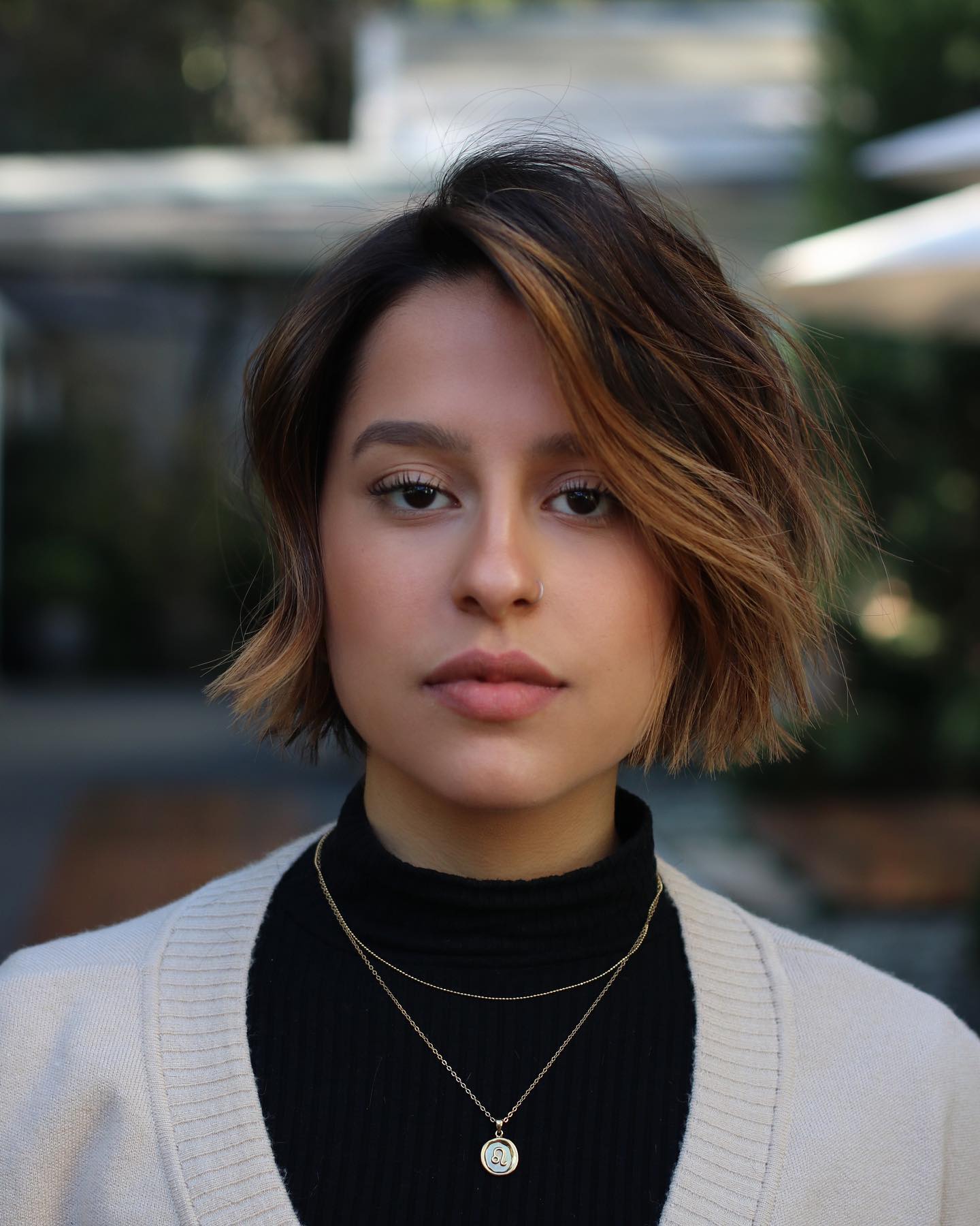 Textured Wavy Bob with Soft Bangs