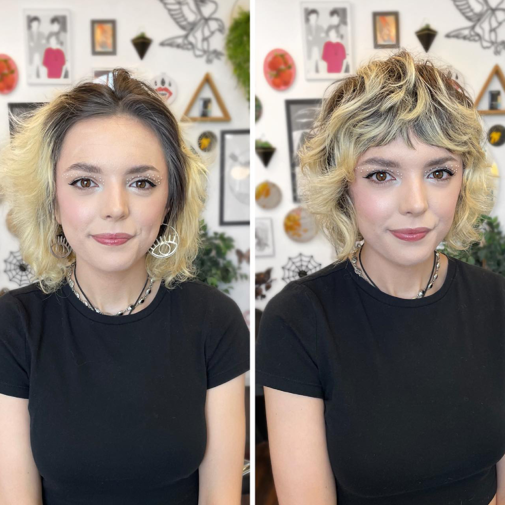 Trendy Textured Wavy Bob with Fringe