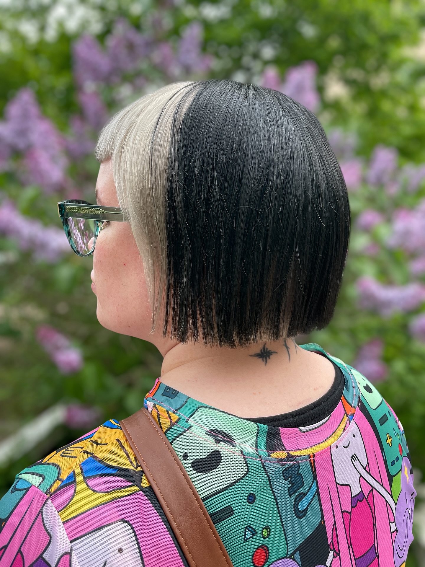 Bold Black and Silver Bob with a Modern Twist