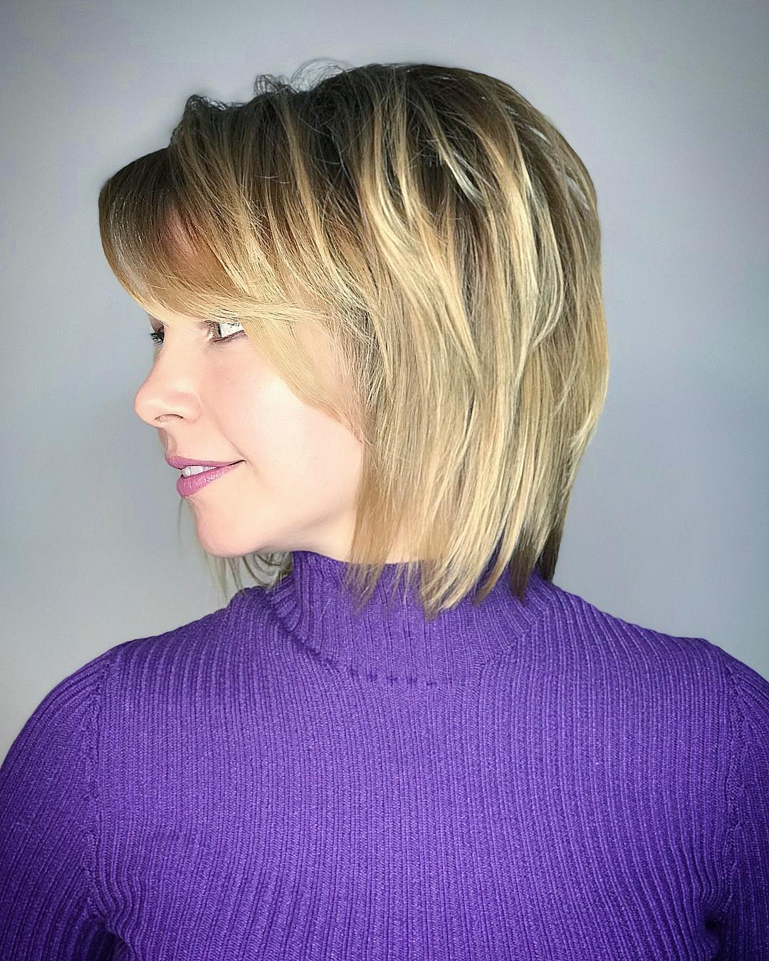 Modern Textured Bob with Soft Front Layers