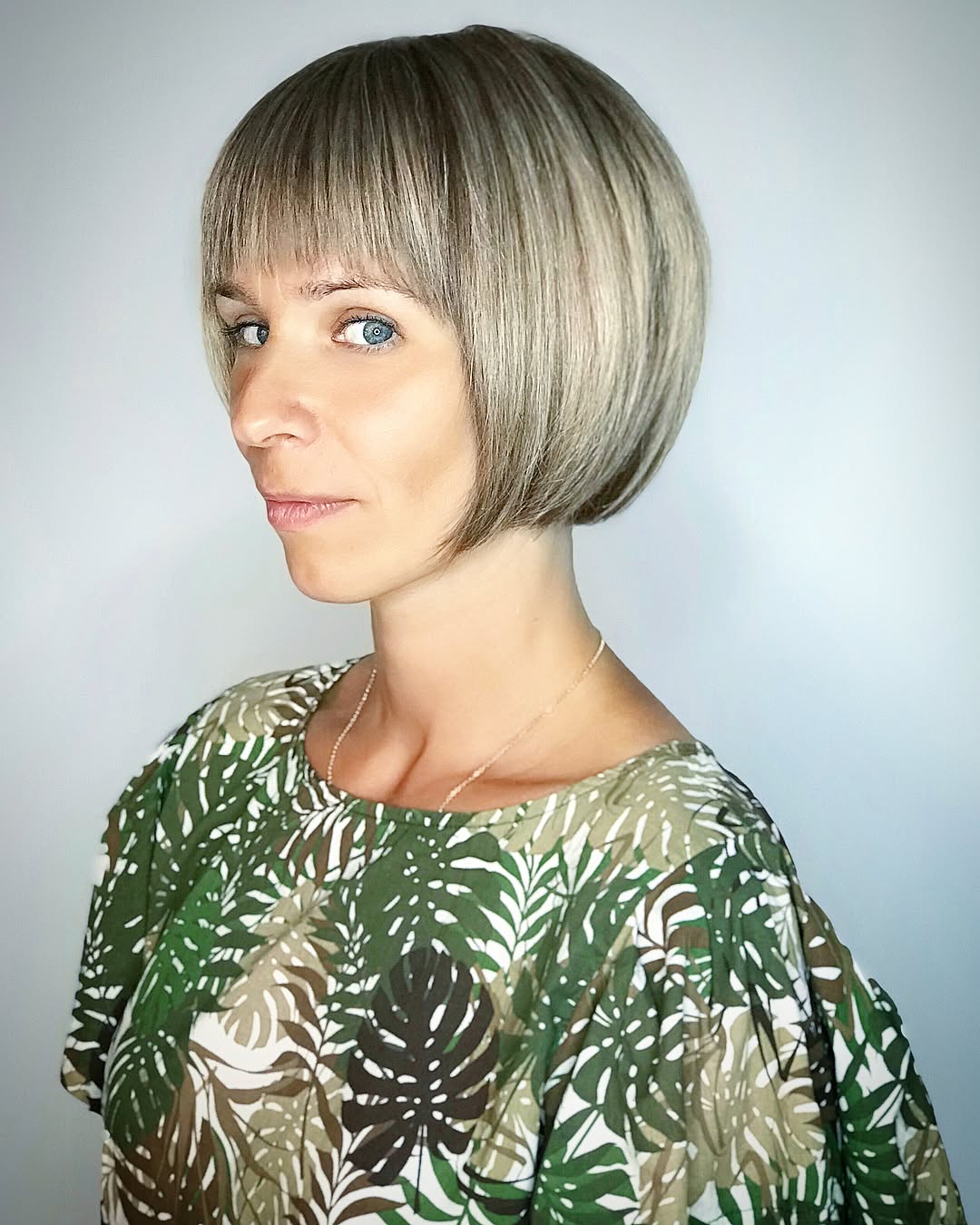 Stylish Rounded Bob with Soft Bangs