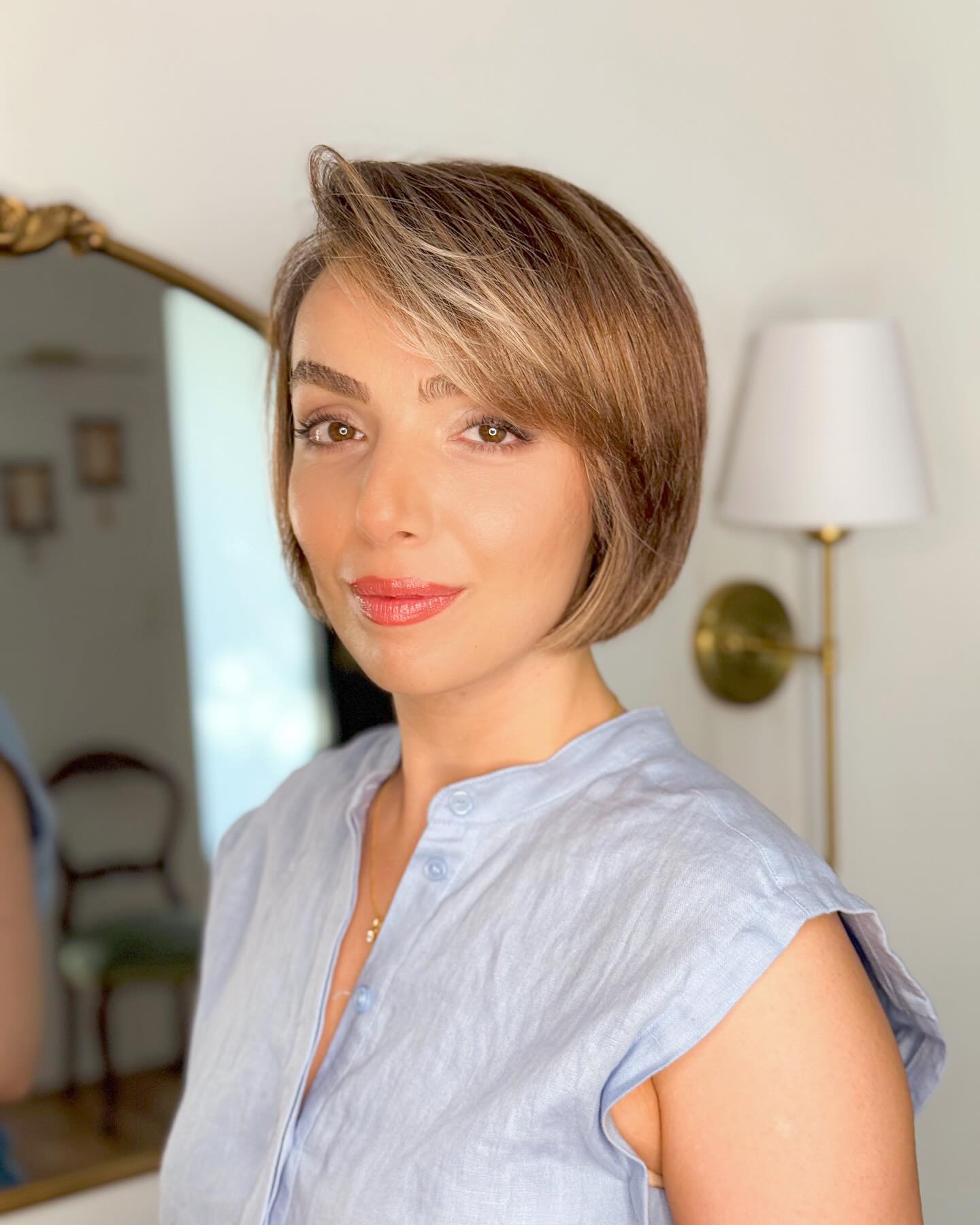 Charming Textured Rounded Bob with Subtle Highlights