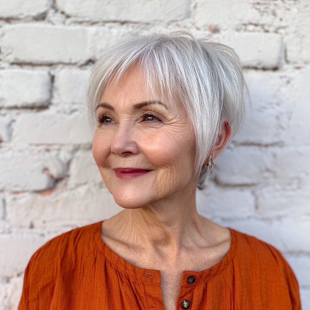 Chic Silver Textured Bob with Soft Layers