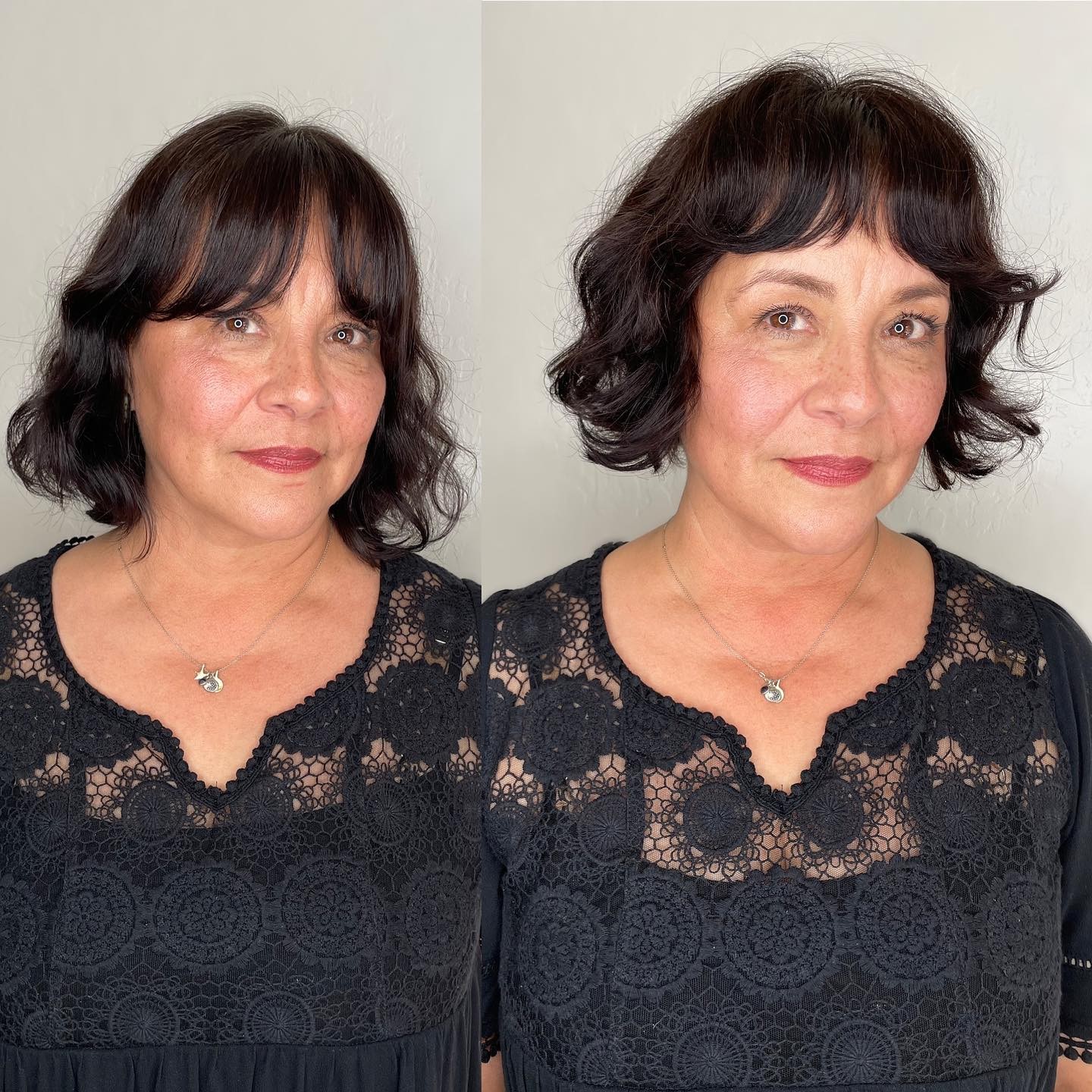 Chic Softly Curled Bob with Face-Framing Bangs